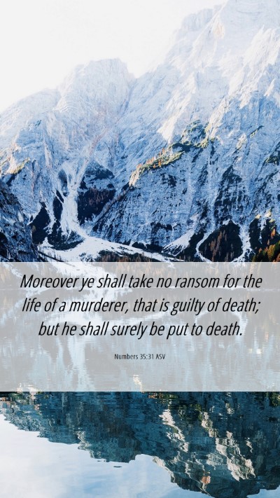 Picture 06 - Numbers 35:31 ASV Mobile Phone Wallpaper - Moreover ye shall take no ransom for the life of - Mobile Bible Verse Wallpaper