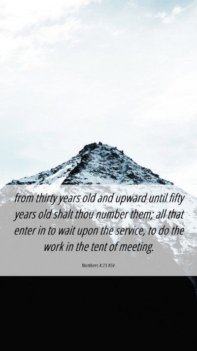 Picture 06 - Numbers 4:23 ASV Mobile Phone Wallpaper - from thirty years old and upward until fifty - Mobile Bible Verse Wallpaper