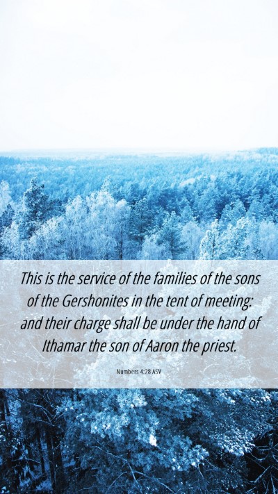 Picture 06 - Numbers 4:28 ASV Mobile Phone Wallpaper - This is the service of the families of the sons - Mobile Bible Verse Wallpaper