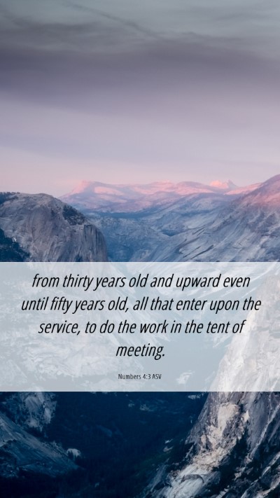 Picture 06 - Numbers 4:3 ASV Mobile Phone Wallpaper - from thirty years old and upward even until fifty - Mobile Bible Verse Wallpaper
