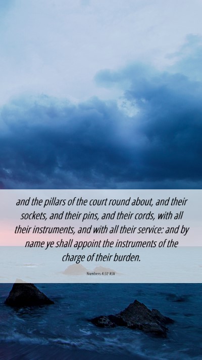 Picture 06 - Numbers 4:32 ASV Mobile Phone Wallpaper - and the pillars of the court round about, and - Mobile Bible Verse Wallpaper