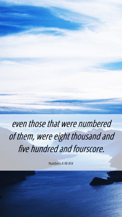 Picture 06 - Numbers 4:48 ASV Mobile Phone Wallpaper - even those that were numbered of them, were eight - Mobile Bible Verse Wallpaper