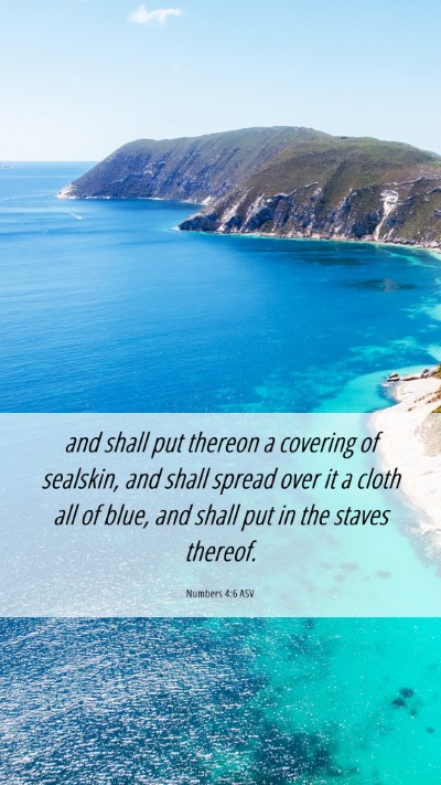 Picture 06 - Numbers 4:6 ASV Mobile Phone Wallpaper - and shall put thereon a covering of sealskin, and - Mobile Bible Verse Wallpaper