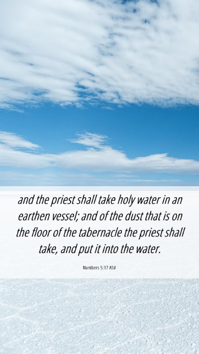 Picture 06 - Numbers 5:17 ASV Mobile Phone Wallpaper - and the priest shall take holy water in an - Mobile Bible Verse Wallpaper