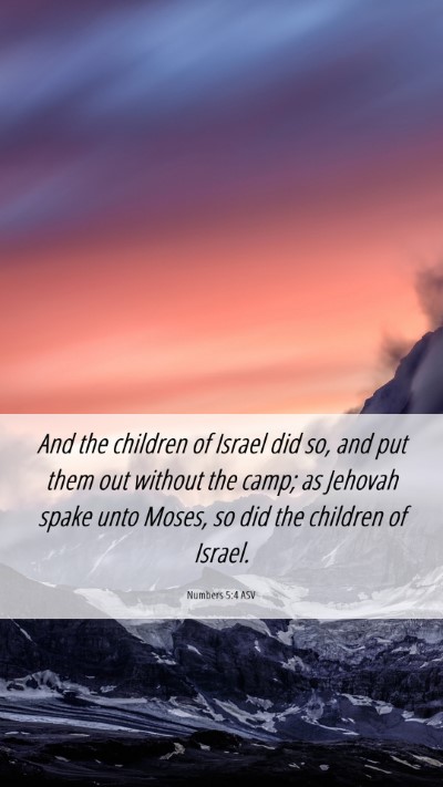 Picture 06 - Numbers 5:4 ASV Mobile Phone Wallpaper - And the children of Israel did so, and put them - Mobile Bible Verse Wallpaper