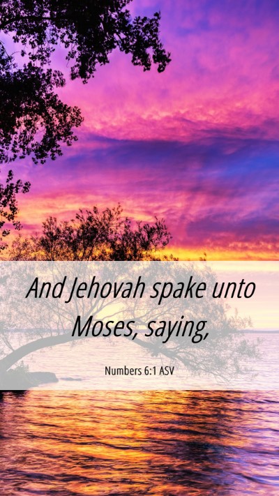 Picture 06 - Numbers 6:1 ASV Mobile Phone Wallpaper - And Jehovah spake unto Moses, - Mobile Bible Verse Wallpaper