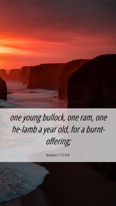 Picture 06 - Numbers 7:27 ASV Mobile Phone Wallpaper - one young bullock, one ram, one he-lamb a year - Mobile Bible Verse Wallpaper