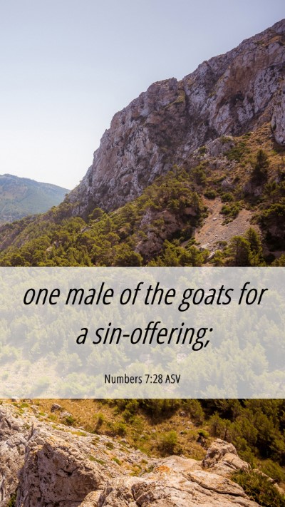 Picture 06 - Numbers 7:28 ASV Mobile Phone Wallpaper - one male of the goats for a - Mobile Bible Verse Wallpaper