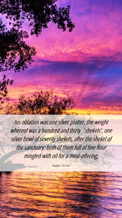 Picture 06 - Numbers 7:61 ASV Mobile Phone Wallpaper - his oblation was one silver platter, the weight - Mobile Bible Verse Wallpaper