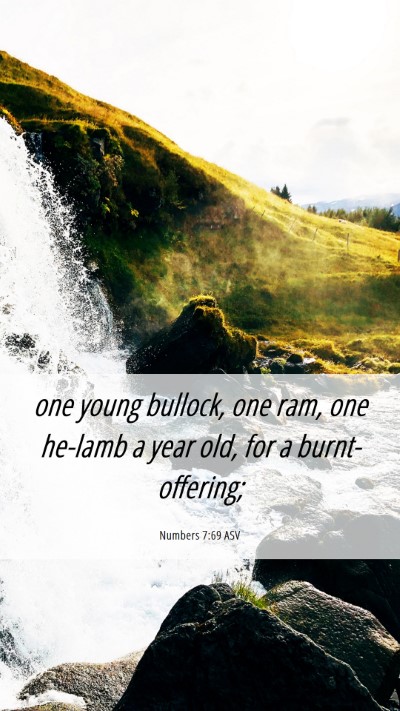 Picture 06 - Numbers 7:69 ASV Mobile Phone Wallpaper - one young bullock, one ram, one he-lamb a year - Mobile Bible Verse Wallpaper