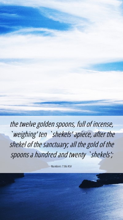 Picture 06 - Numbers 7:86 ASV Mobile Phone Wallpaper - the twelve golden spoons, full of incense, - Mobile Bible Verse Wallpaper