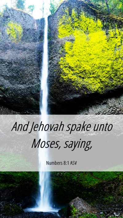 Picture 06 - Numbers 8:1 ASV Mobile Phone Wallpaper - And Jehovah spake unto Moses, - Mobile Bible Verse Wallpaper