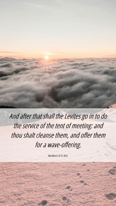 Picture 06 - Numbers 8:15 ASV Mobile Phone Wallpaper - And after that shall the Levites go in to do the - Mobile Bible Verse Wallpaper