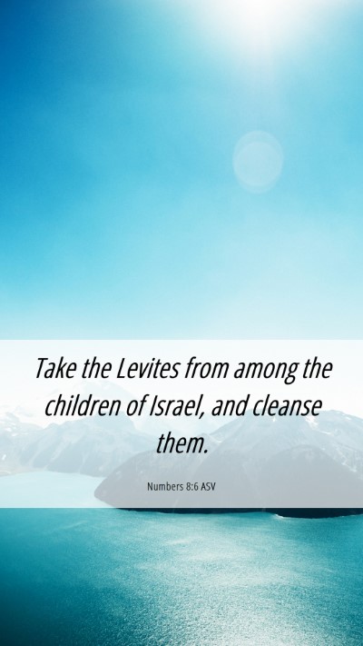 Picture 06 - Numbers 8:6 ASV Mobile Phone Wallpaper - Take the Levites from among the children of - Mobile Bible Verse Wallpaper