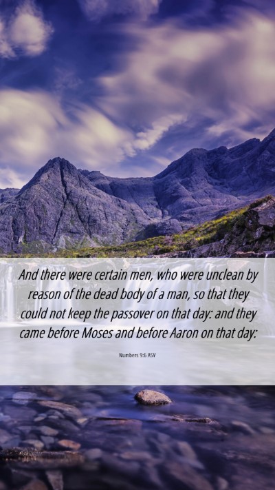 Picture 06 - Numbers 9:6 ASV Mobile Phone Wallpaper - And there were certain men, who were unclean by - Mobile Bible Verse Wallpaper