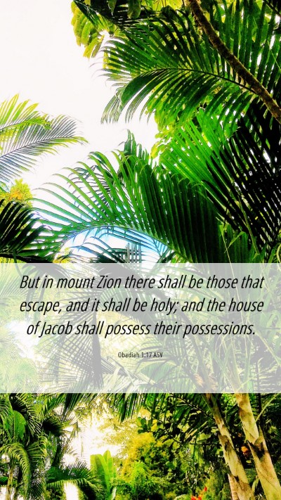 Picture 06 - Obadiah 1:17 ASV Mobile Phone Wallpaper - But in mount Zion there shall be those that - Mobile Bible Verse Wallpaper