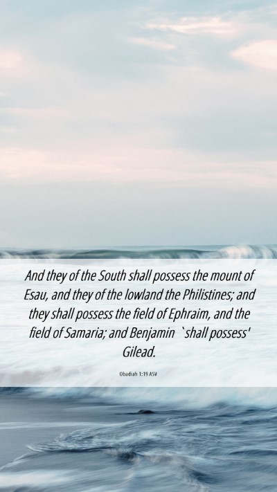 Picture 06 - Obadiah 1:19 ASV Mobile Phone Wallpaper - And they of the South shall possess the mount of - Mobile Bible Verse Wallpaper