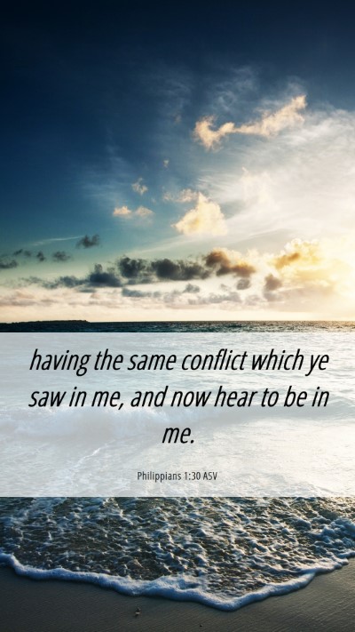 Picture 06 - Philippians 1:30 ASV Mobile Phone Wallpaper - having the same conflict which ye saw in me, and - Mobile Bible Verse Wallpaper