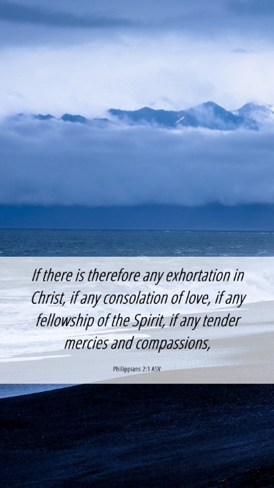 Picture 06 - Philippians 2:1 ASV Mobile Phone Wallpaper - If there is therefore any exhortation in Christ, - Mobile Bible Verse Wallpaper