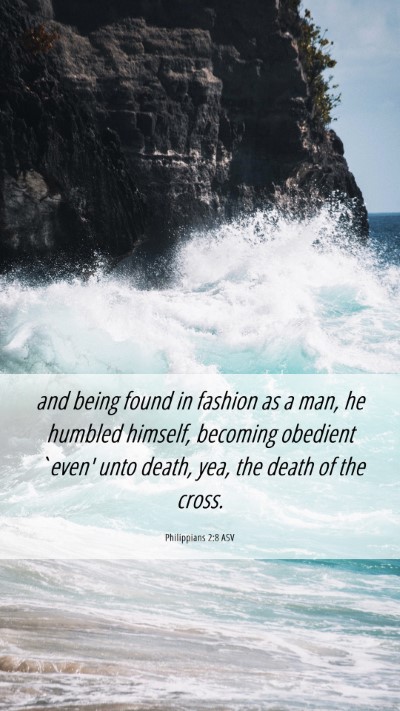 Picture 06 - Philippians 2:8 ASV Mobile Phone Wallpaper - and being found in fashion as a man, he humbled - Mobile Bible Verse Wallpaper