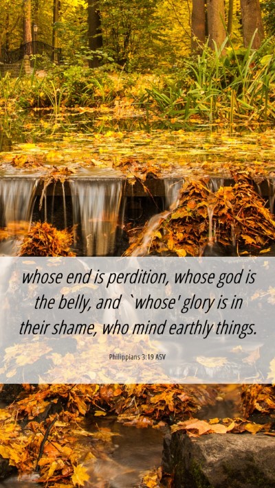 Picture 06 - Philippians 3:19 ASV Mobile Phone Wallpaper - whose end is perdition, whose god is the belly, - Mobile Bible Verse Wallpaper
