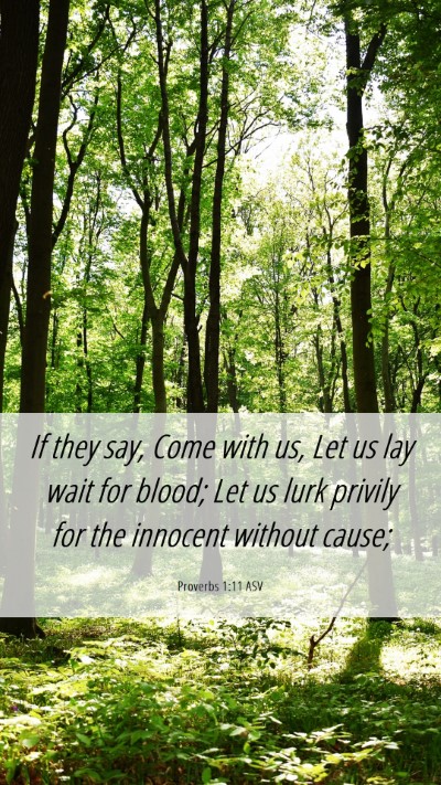 Picture 06 - Proverbs 1:11 ASV Mobile Phone Wallpaper - If they say, Come with us, Let us lay wait for - Mobile Bible Verse Wallpaper