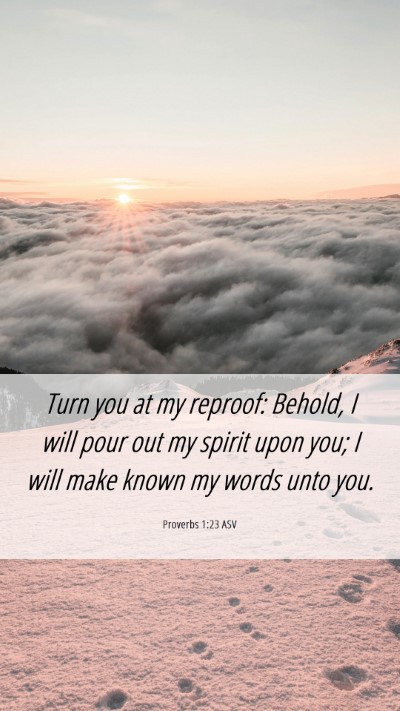 Picture 06 - Proverbs 1:23 ASV Mobile Phone Wallpaper - Turn you at my reproof: Behold, I will pour out - Mobile Bible Verse Wallpaper