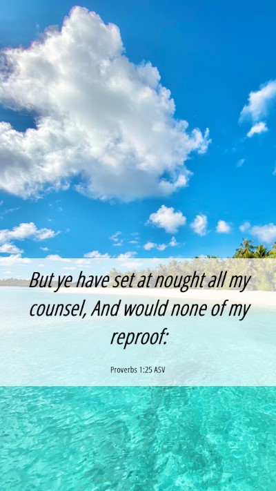 Picture 06 - Proverbs 1:25 ASV Mobile Phone Wallpaper - But ye have set at nought all my counsel, And - Mobile Bible Verse Wallpaper