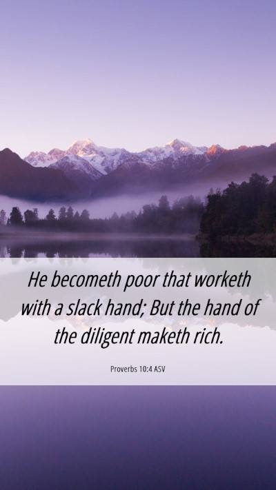 Picture 06 - Proverbs 10:4 ASV Mobile Phone Wallpaper - He becometh poor that worketh with a slack hand; - Mobile Bible Verse Wallpaper
