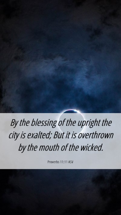 Picture 06 - Proverbs 11:11 ASV Mobile Phone Wallpaper - By the blessing of the upright the city is - Mobile Bible Verse Wallpaper