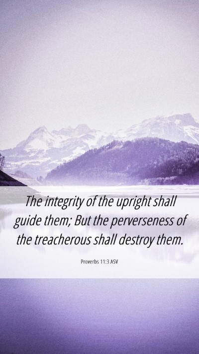 Picture 06 - Proverbs 11:3 ASV Mobile Phone Wallpaper - The integrity of the upright shall guide them; - Mobile Bible Verse Wallpaper