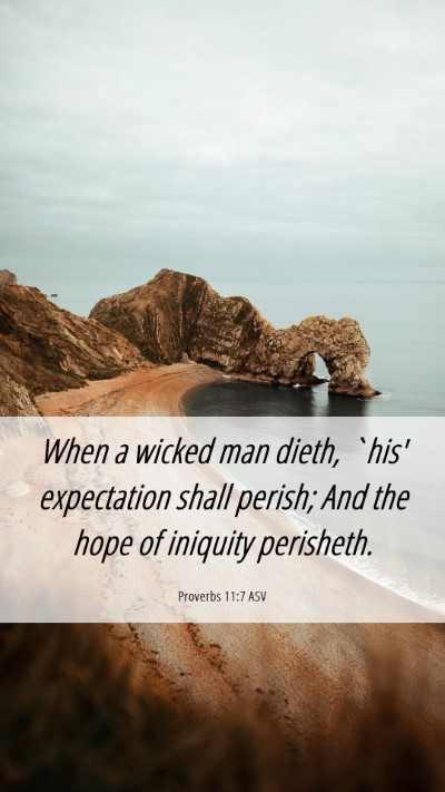 Picture 06 - Proverbs 11:7 ASV Mobile Phone Wallpaper - When a wicked man dieth, `his' expectation shall - Mobile Bible Verse Wallpaper