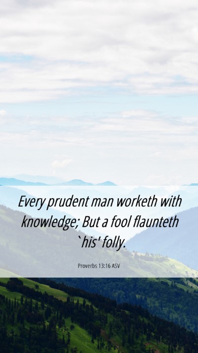 Picture 06 - Proverbs 13:16 ASV Mobile Phone Wallpaper - Every prudent man worketh with knowledge; But a - Mobile Bible Verse Wallpaper