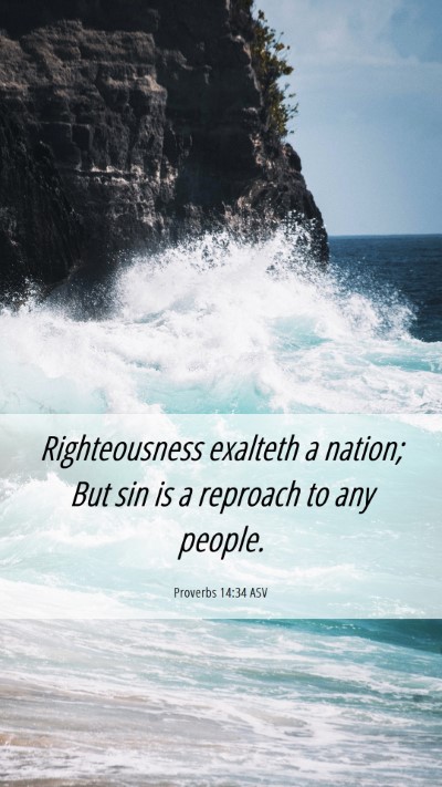 Picture 06 - Proverbs 14:34 ASV Mobile Phone Wallpaper - Righteousness exalteth a nation; But sin is a - Mobile Bible Verse Wallpaper