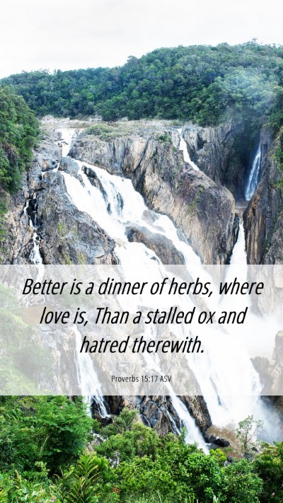 Picture 06 - Proverbs 15:17 ASV Mobile Phone Wallpaper - Better is a dinner of herbs, where love is, Than - Mobile Bible Verse Wallpaper