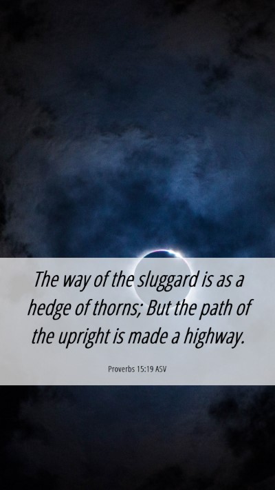 Picture 06 - Proverbs 15:19 ASV Mobile Phone Wallpaper - The way of the sluggard is as a hedge of thorns; - Mobile Bible Verse Wallpaper