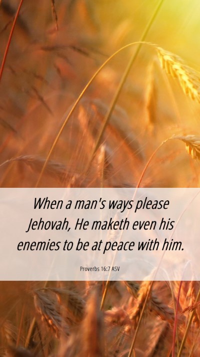 Picture 06 - Proverbs 16:7 ASV Mobile Phone Wallpaper - When a man's ways please Jehovah, He maketh even - Mobile Bible Verse Wallpaper