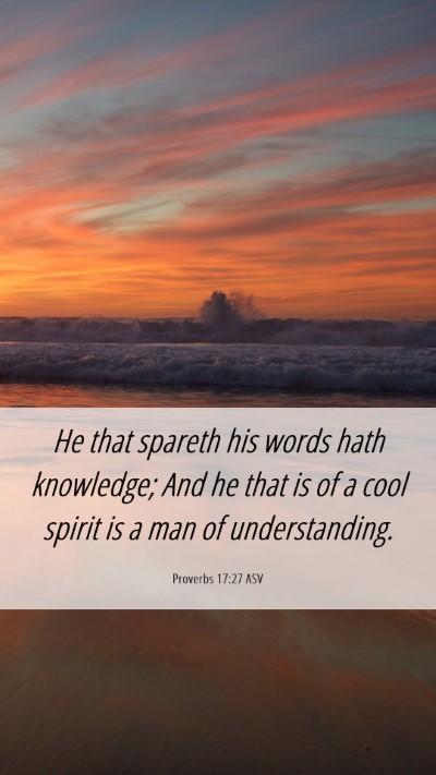 Picture 06 - Proverbs 17:27 ASV Mobile Phone Wallpaper - He that spareth his words hath knowledge; And he - Mobile Bible Verse Wallpaper