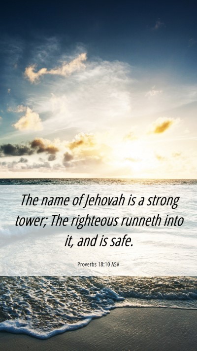 Picture 06 - Proverbs 18:10 ASV Mobile Phone Wallpaper - The name of Jehovah is a strong tower; The - Mobile Bible Verse Wallpaper