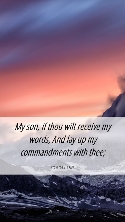 Picture 06 - Proverbs 2:1 ASV Mobile Phone Wallpaper - My son, if thou wilt receive my words, And lay up - Mobile Bible Verse Wallpaper