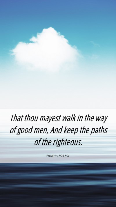 Picture 06 - Proverbs 2:20 ASV Mobile Phone Wallpaper - That thou mayest walk in the way of good men, And - Mobile Bible Verse Wallpaper