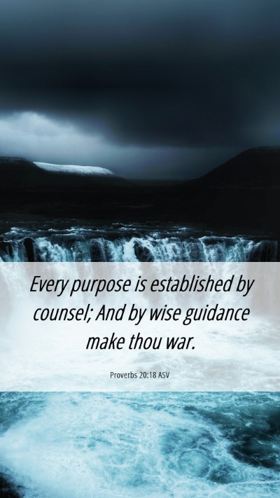 Picture 06 - Proverbs 20:18 ASV Mobile Phone Wallpaper - Every purpose is established by counsel; And by - Mobile Bible Verse Wallpaper