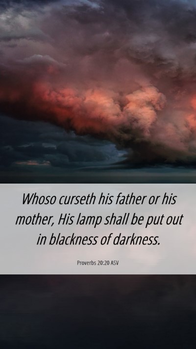 Picture 06 - Proverbs 20:20 ASV Mobile Phone Wallpaper - Whoso curseth his father or his mother, His lamp - Mobile Bible Verse Wallpaper