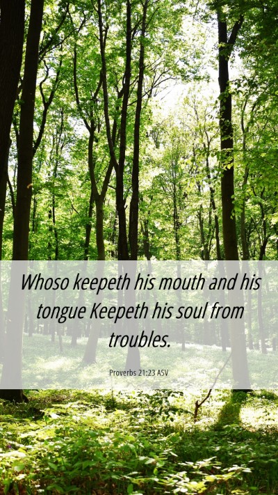 Picture 06 - Proverbs 21:23 ASV Mobile Phone Wallpaper - Whoso keepeth his mouth and his tongue Keepeth - Mobile Bible Verse Wallpaper