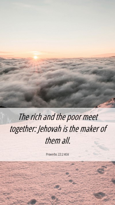 Picture 06 - Proverbs 22:2 ASV Mobile Phone Wallpaper - The rich and the poor meet together: Jehovah is - Mobile Bible Verse Wallpaper