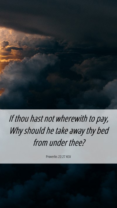 Picture 06 - Proverbs 22:27 ASV Mobile Phone Wallpaper - If thou hast not wherewith to pay, Why should he - Mobile Bible Verse Wallpaper