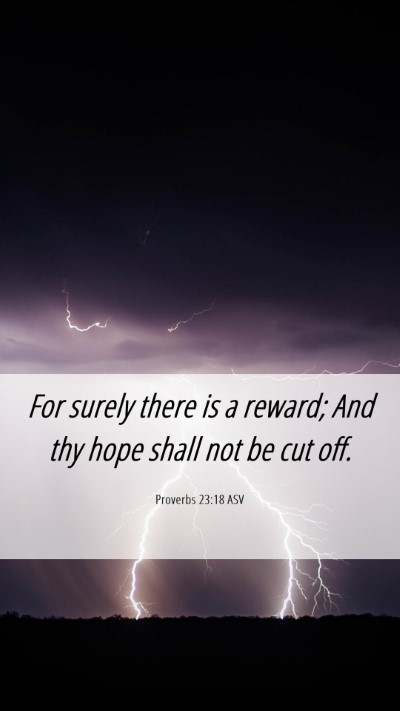 Picture 06 - Proverbs 23:18 ASV Mobile Phone Wallpaper - For surely there is a reward; And thy hope shall - Mobile Bible Verse Wallpaper