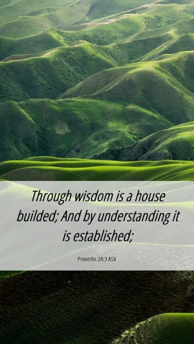 Picture 06 - Proverbs 24:3 ASV Mobile Phone Wallpaper - Through wisdom is a house builded; And by - Mobile Bible Verse Wallpaper