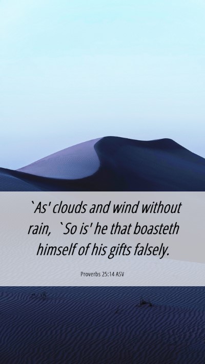 Picture 06 - Proverbs 25:14 ASV Mobile Phone Wallpaper - `As' clouds and wind without rain, `So is' he - Mobile Bible Verse Wallpaper