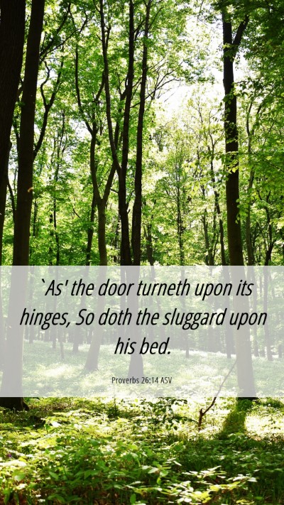 Picture 06 - Proverbs 26:14 ASV Mobile Phone Wallpaper - `As' the door turneth upon its hinges, So doth - Mobile Bible Verse Wallpaper